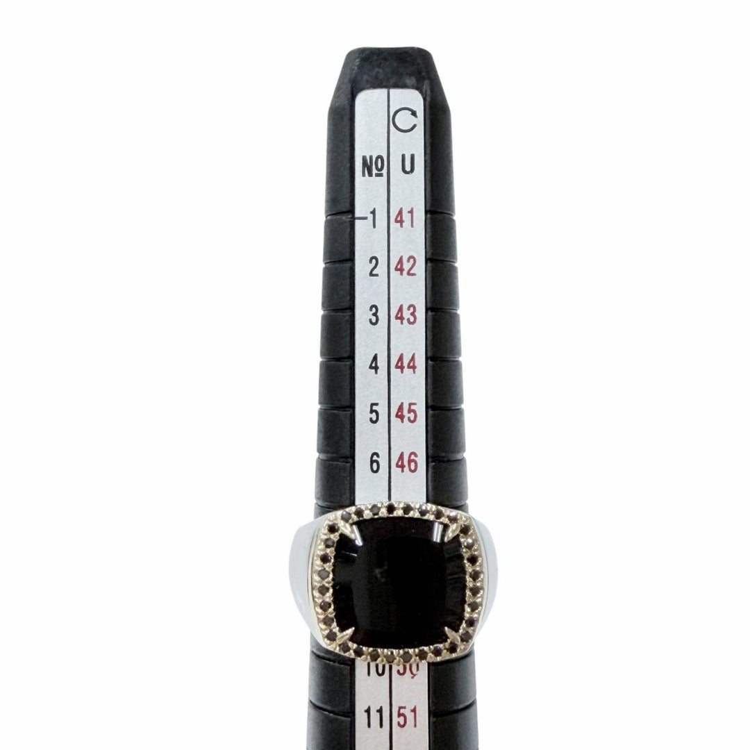 Excellent TOM WOOD Ring ring May Ring Black Onyx Diamond Silver 925 mens 48