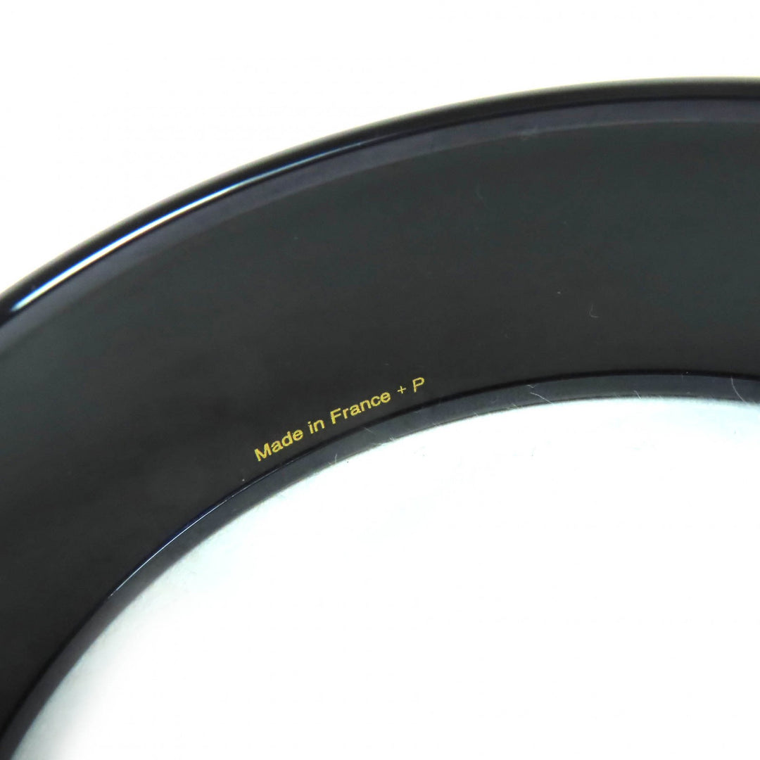 Excellent HERMES Bangle Enamel GM Click HH/Bandana Bangle bracelet Black Women