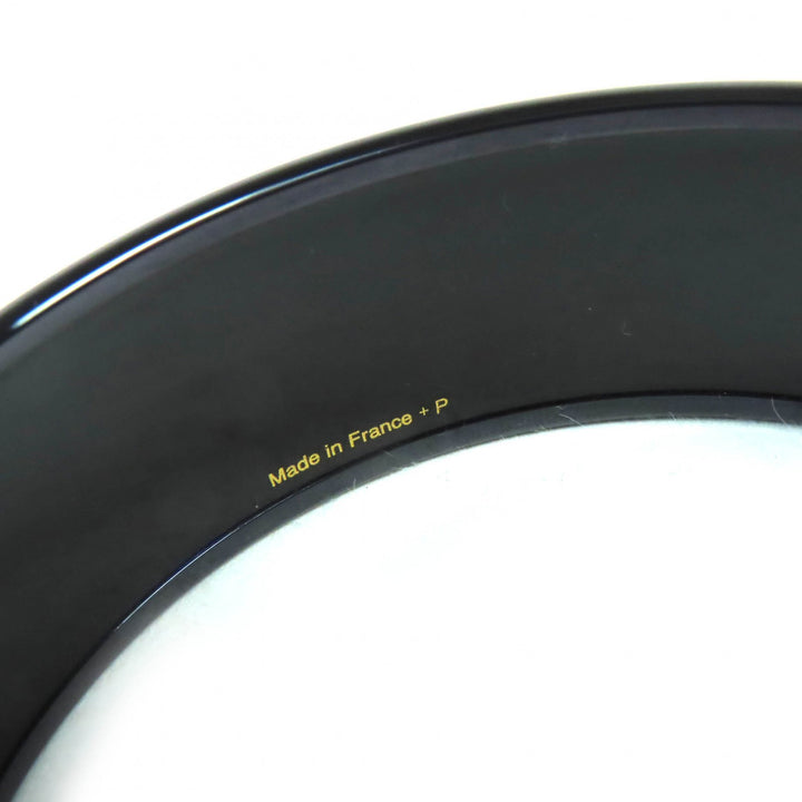 Excellent HERMES Bangle Enamel GM Click HH/Bandana Bangle bracelet Black Women