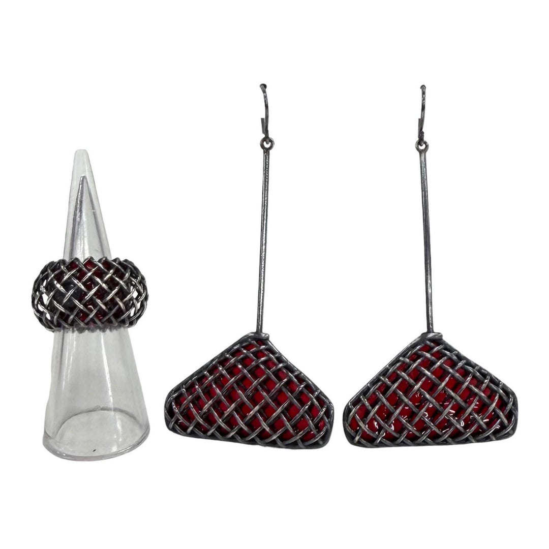 Great BOTTEGAVENETA Pierce Pierce ring set Silver 925 Women