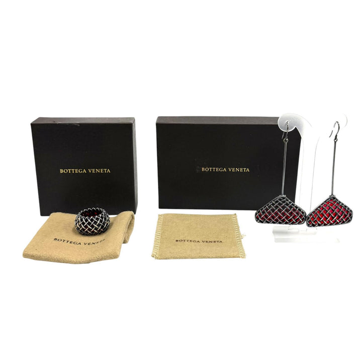 Great BOTTEGAVENETA Pierce Pierce ring set Silver 925 Women
