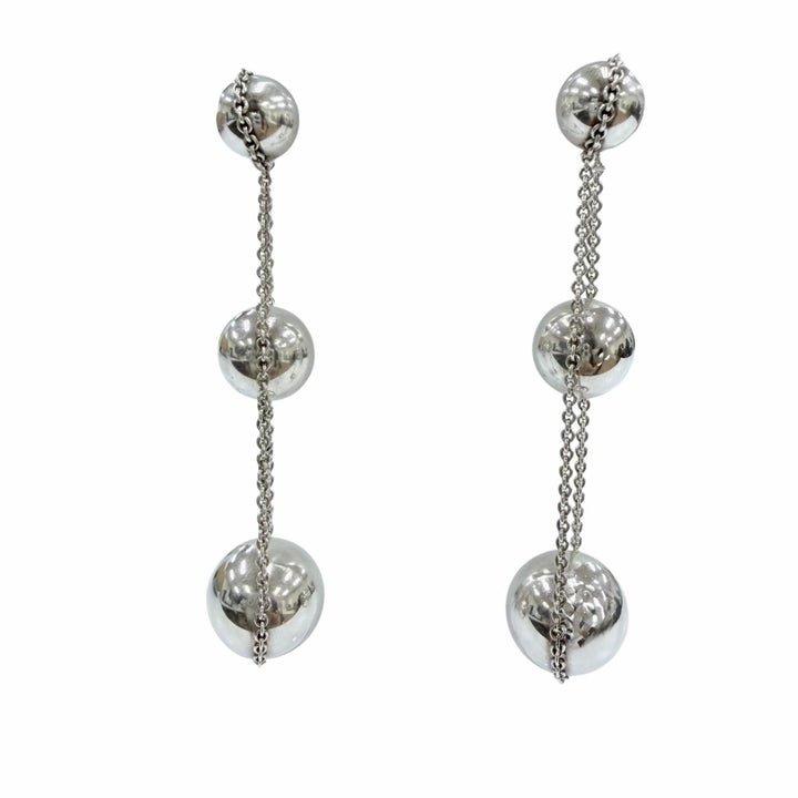 Great TIFFANY&Co. Pierce Triple Drop Pierce Accessories Silver AG925 Women