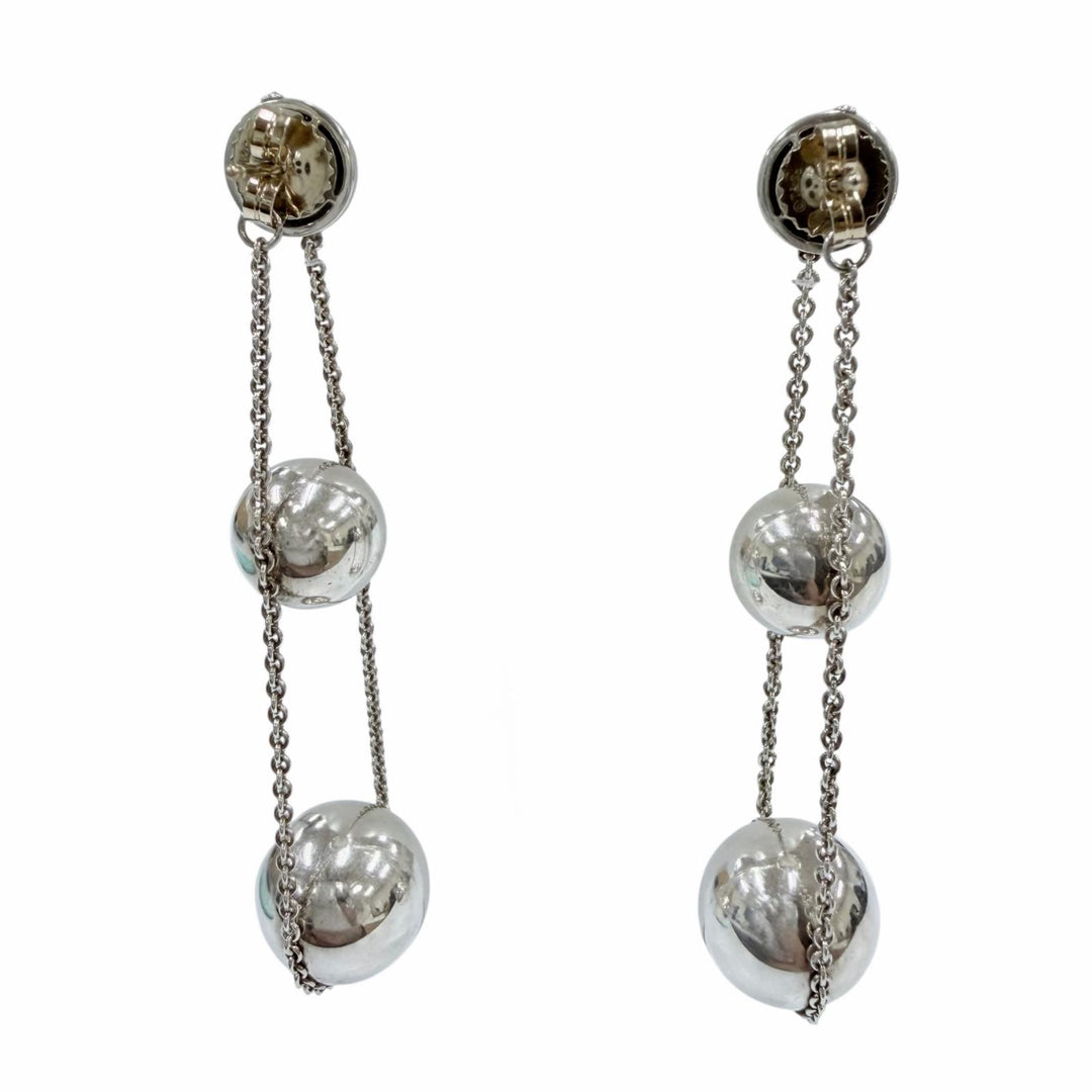 Great TIFFANY&Co. Pierce Triple Drop Pierce Accessories Silver AG925 Women