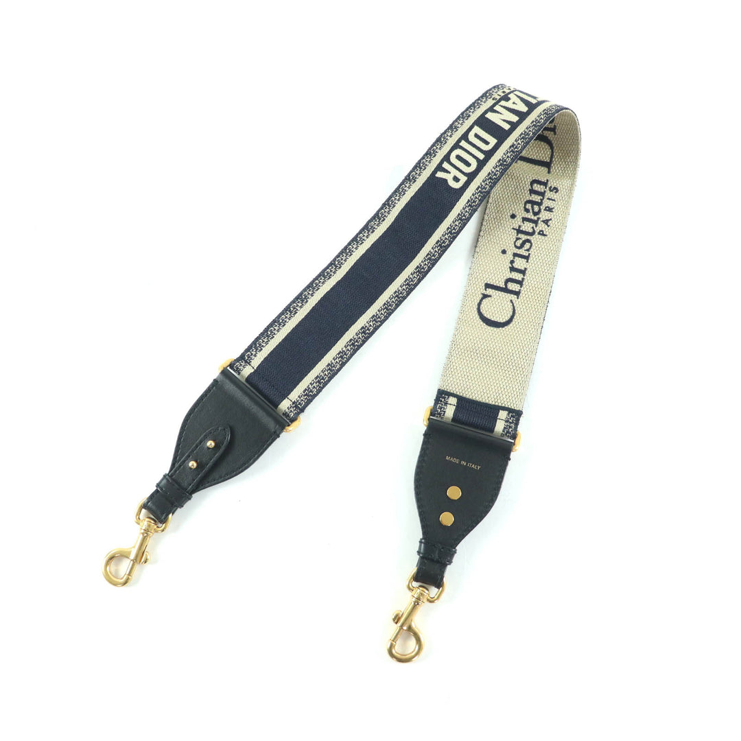 Very Good Christian Dior Shoulder strap Navy beige canvas Women S8557CBTE