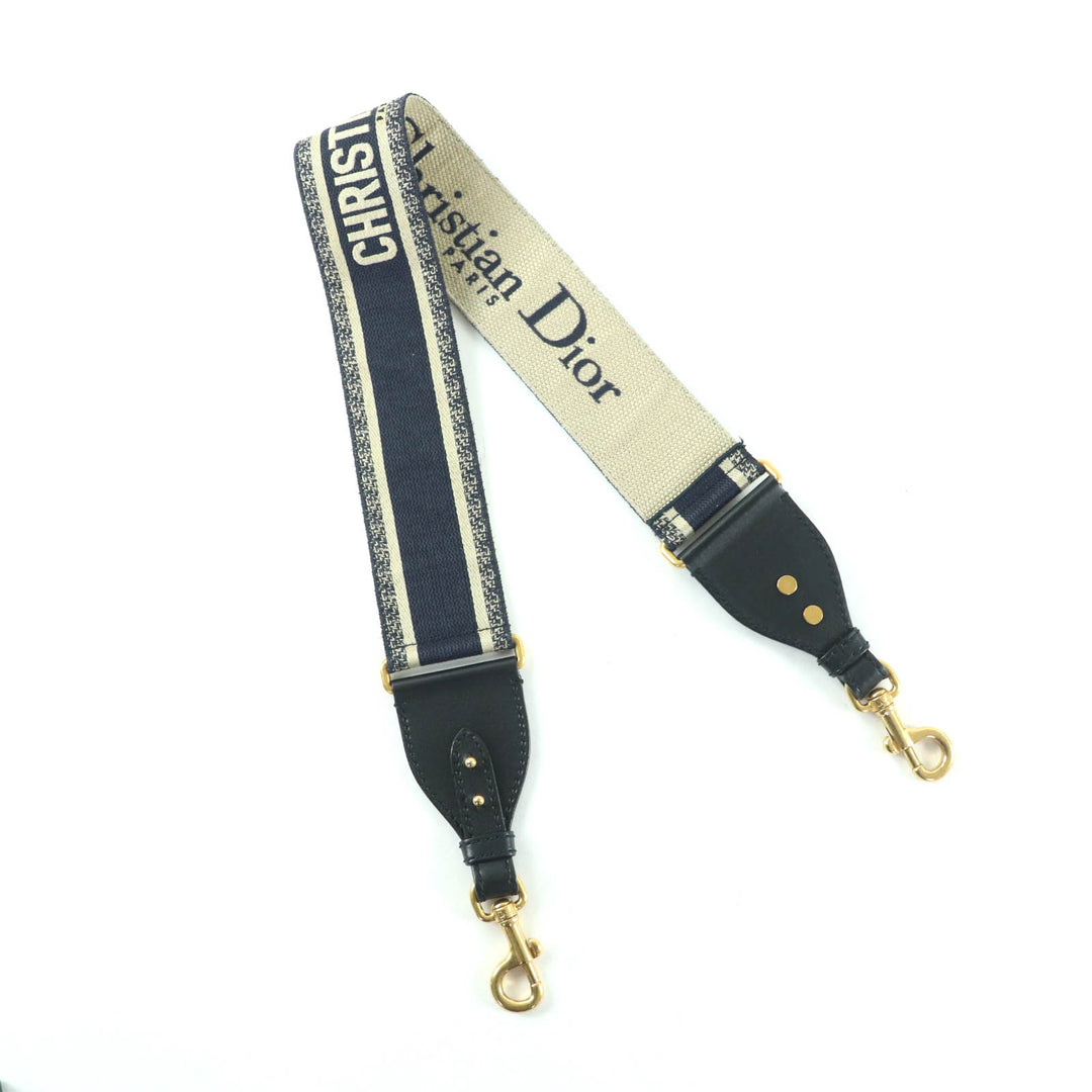 Very Good Christian Dior Shoulder strap Navy beige canvas Women S8557CBTE
