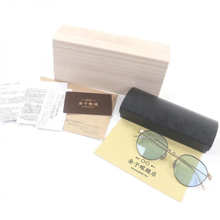 Excellent 金子眼鏡 sunglasses Round frame Pink gold mens KMS-12