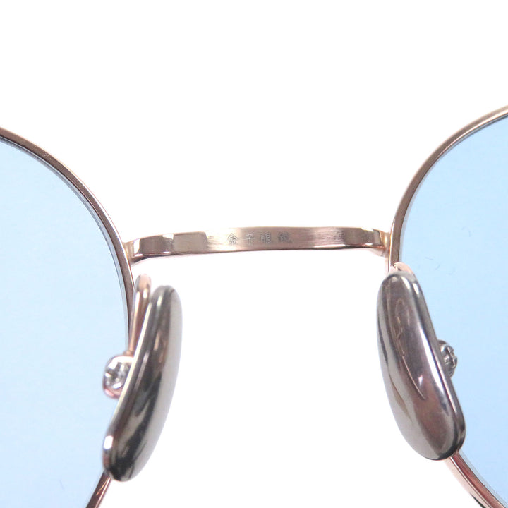 Excellent 金子眼鏡 sunglasses Round frame Pink gold mens KMS-12