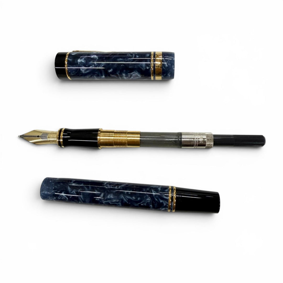 Great PARKER fountain pen Duofold Centennial marble blue 18K mens