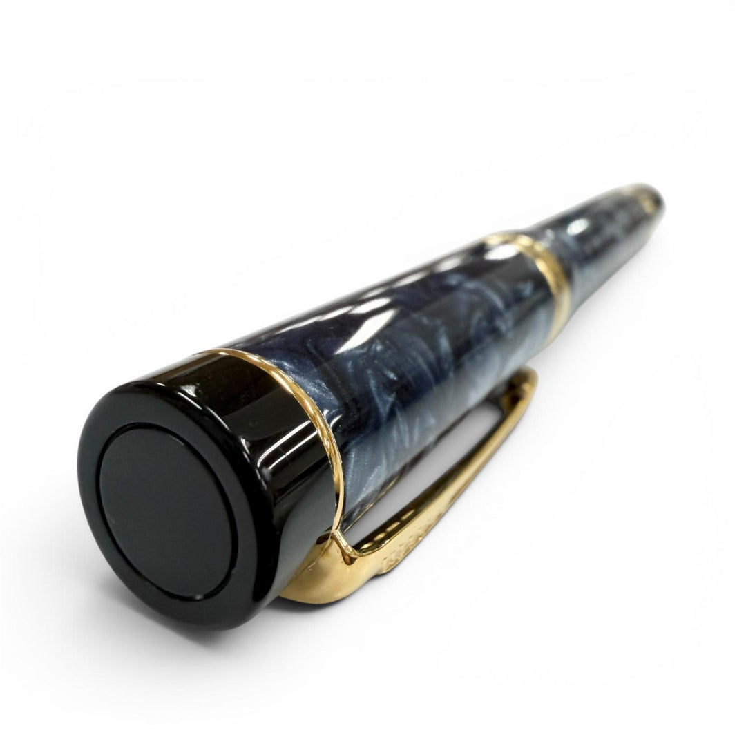 Great PARKER fountain pen Duofold Centennial marble blue 18K mens