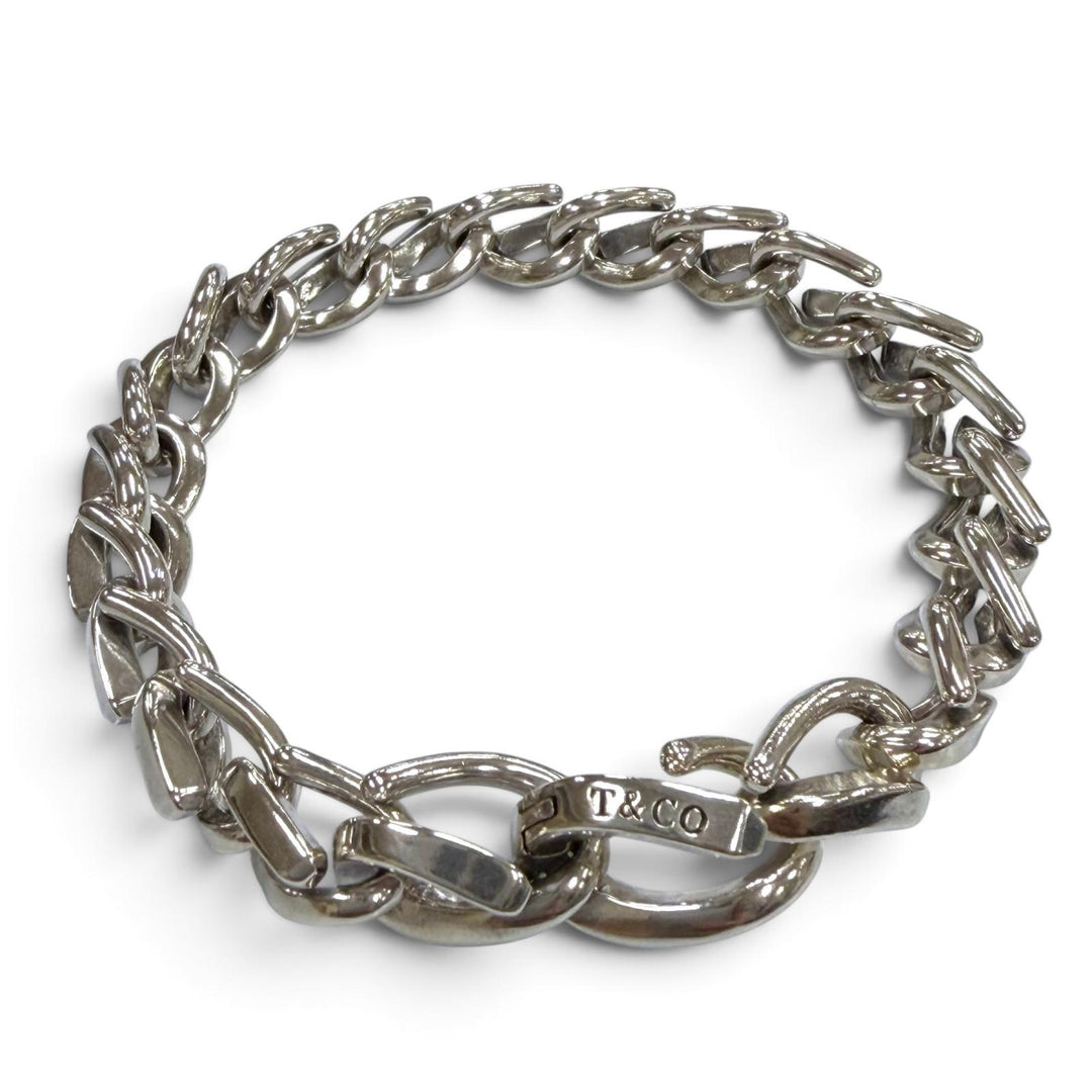 Great TIFFANY&Co. bracelet Forge High Polish Medium Silver AG925 Women 22