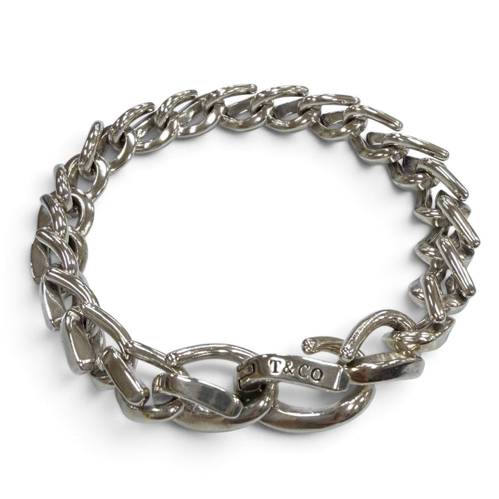 Great TIFFANY&Co. bracelet Forge High Polish Medium Silver AG925 Women 22