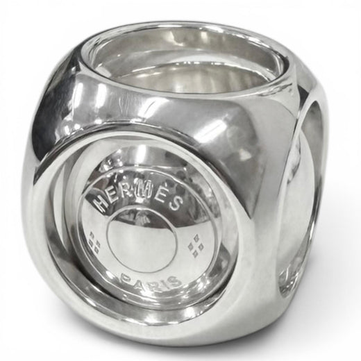 Great HERMES Ring ring Extra Wide Serie Silver AG925 Women