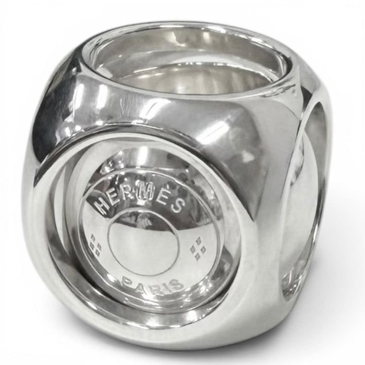 Great HERMES Ring ring Extra Wide Serie Silver AG925 Women