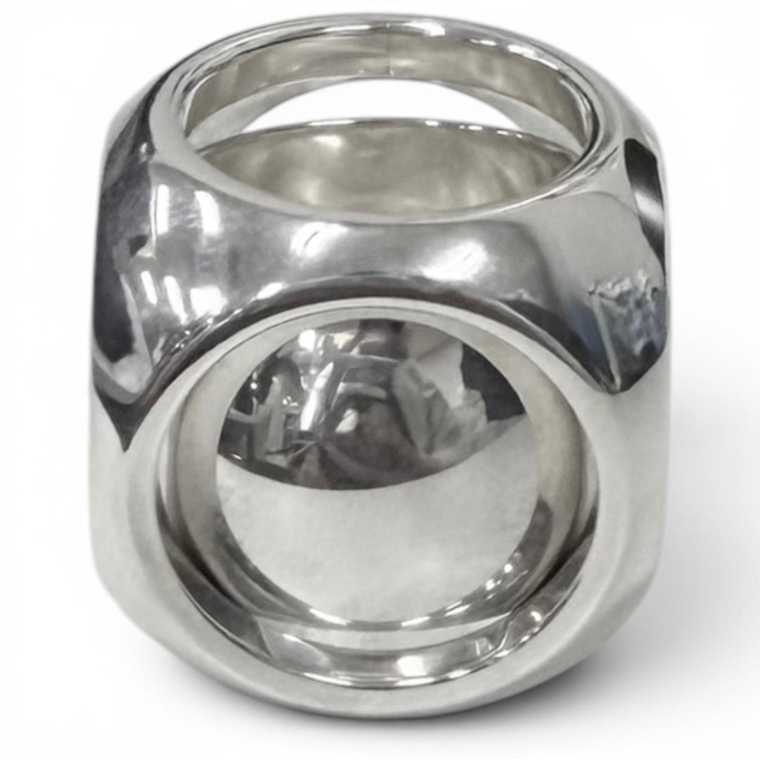 Great HERMES Ring ring Extra Wide Serie Silver AG925 Women
