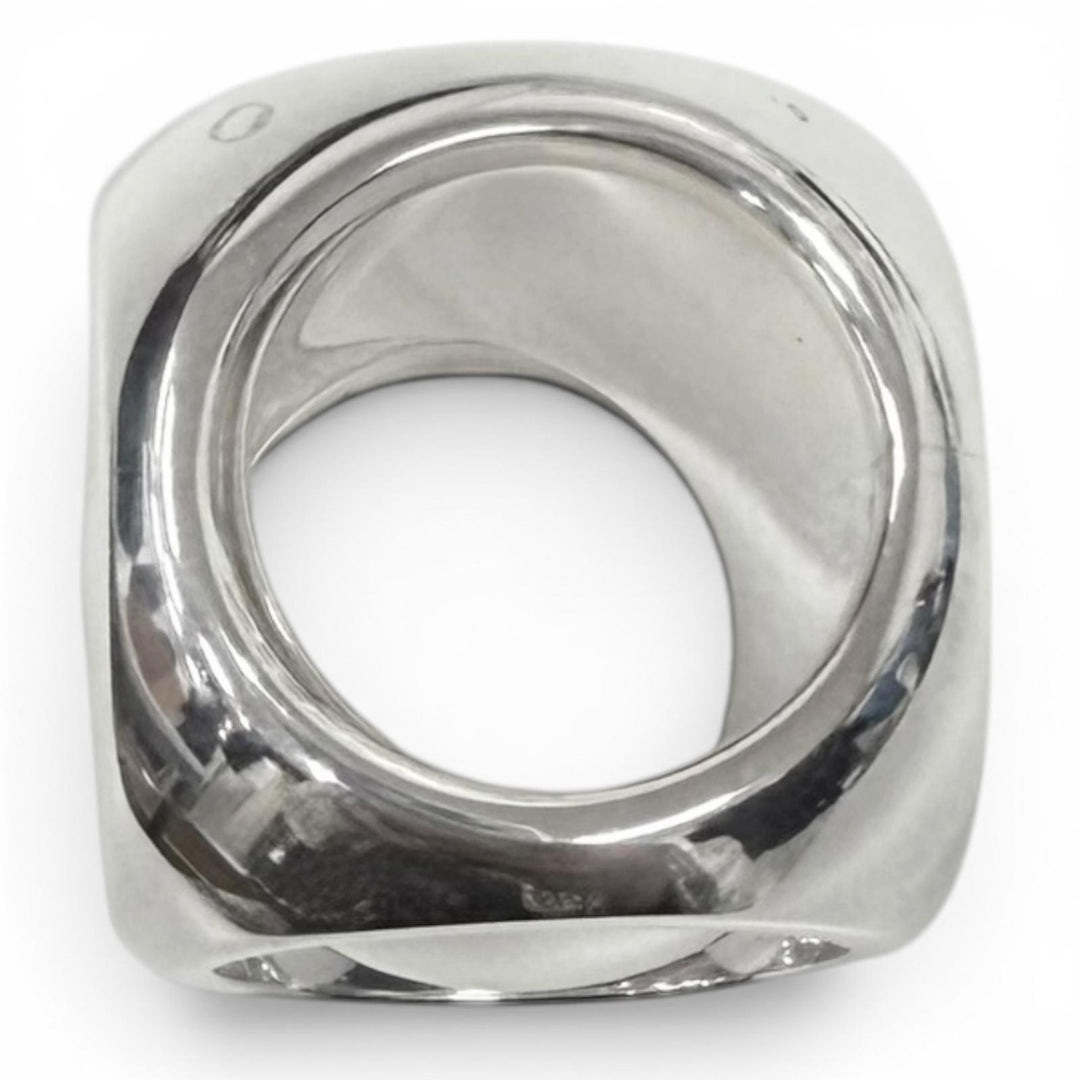 Great HERMES Ring ring Extra Wide Serie Silver AG925 Women