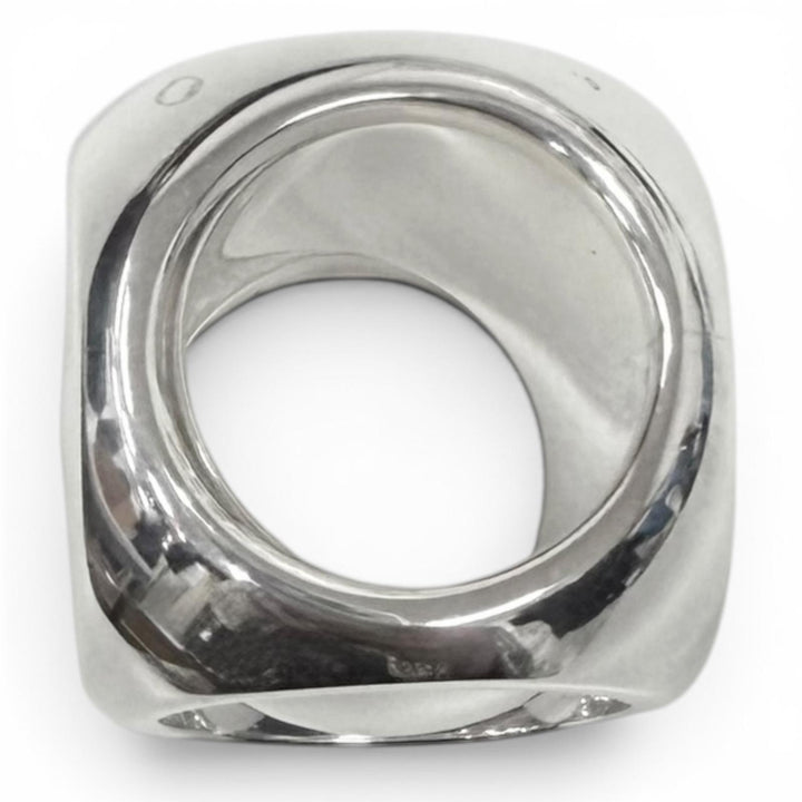 Great HERMES Ring ring Extra Wide Serie Silver AG925 Women