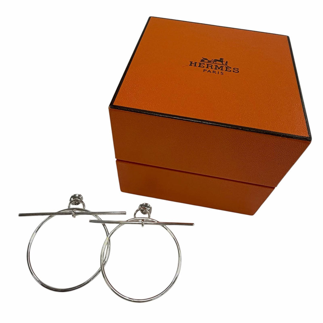 Great HERMES Pierce Loop MM Silver AG925 Women