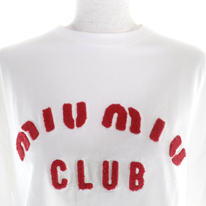 素晴らしいMIUMIU半袖TシャツホワイトコットンレディースXS MJN355