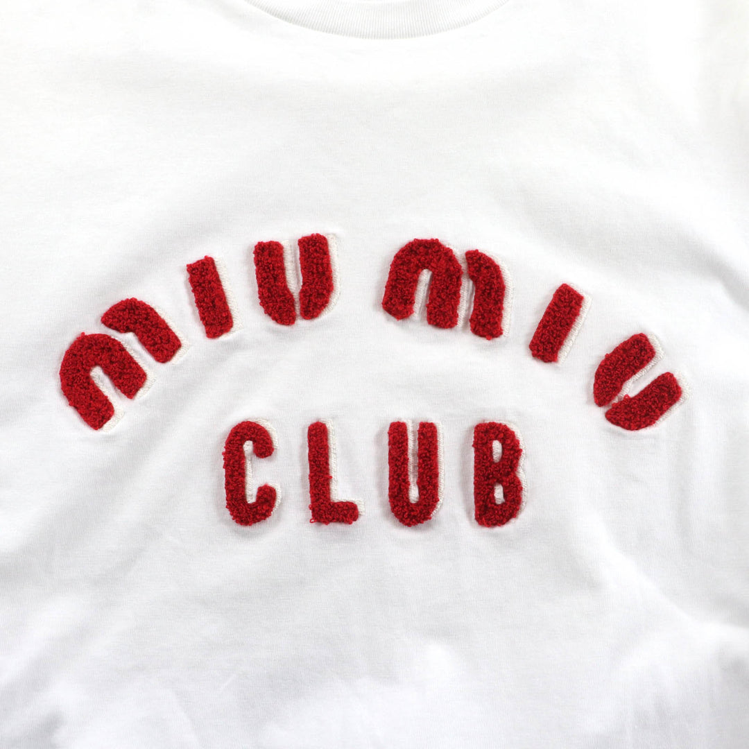素晴らしいMIUMIU半袖TシャツホワイトコットンレディースXS MJN355