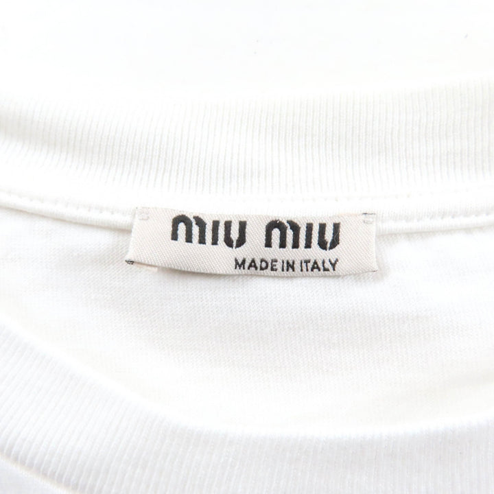 素晴らしいMIUMIU半袖TシャツホワイトコットンレディースXS MJN355