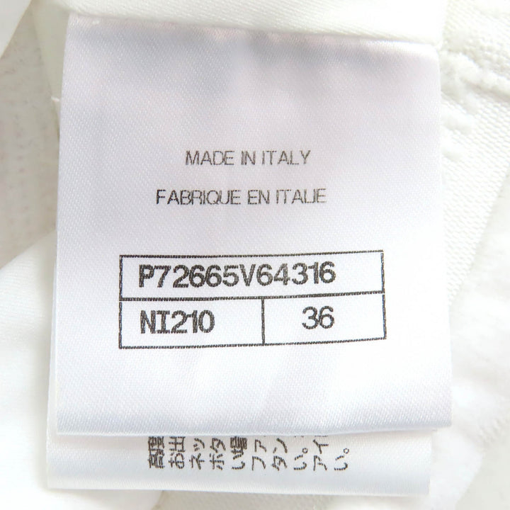 素晴らしい CHANEL タンクトップ ロゴ スパンコール テリー クロップドトップ ホワイト 36 P72665V64316