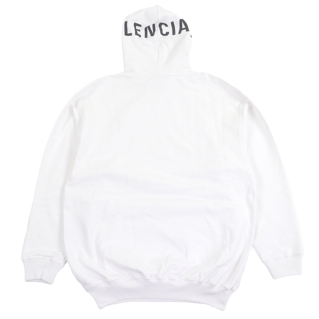 精美 BALENCIAGA 连帽衫，Logo 印花套头衫，白色纯棉，男款 XS 码 528351