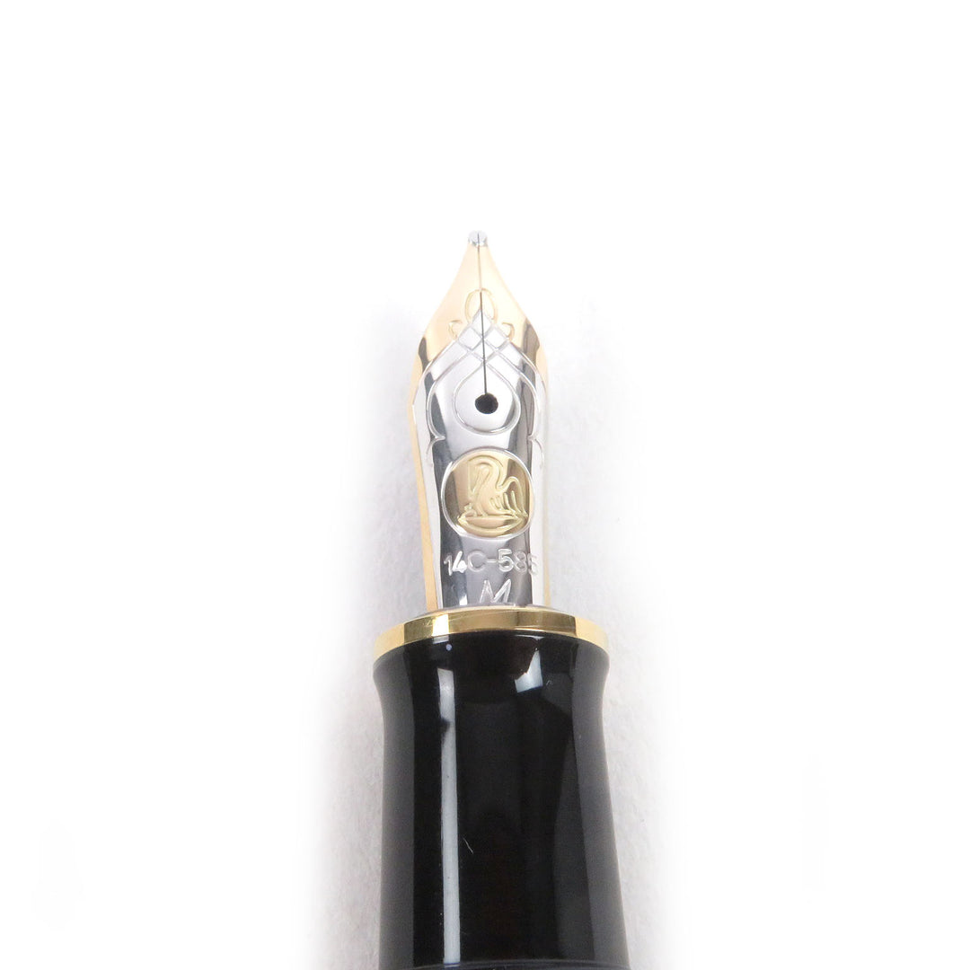 PERIKAN 万年筆 ソブリン ブラック グリーン ストライプ 14C メンズ M600