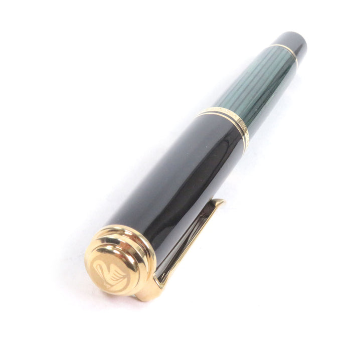 PERIKAN 万年筆 ソブリン ブラック グリーン ストライプ 14C メンズ M600