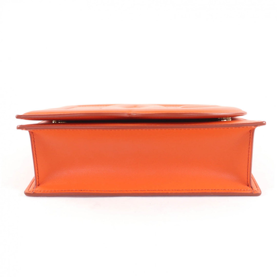 美品 DOLCE&amp;GABBANA ショルダーバッグ DGロゴ 2way レザー クラッチバッグ オレンジ