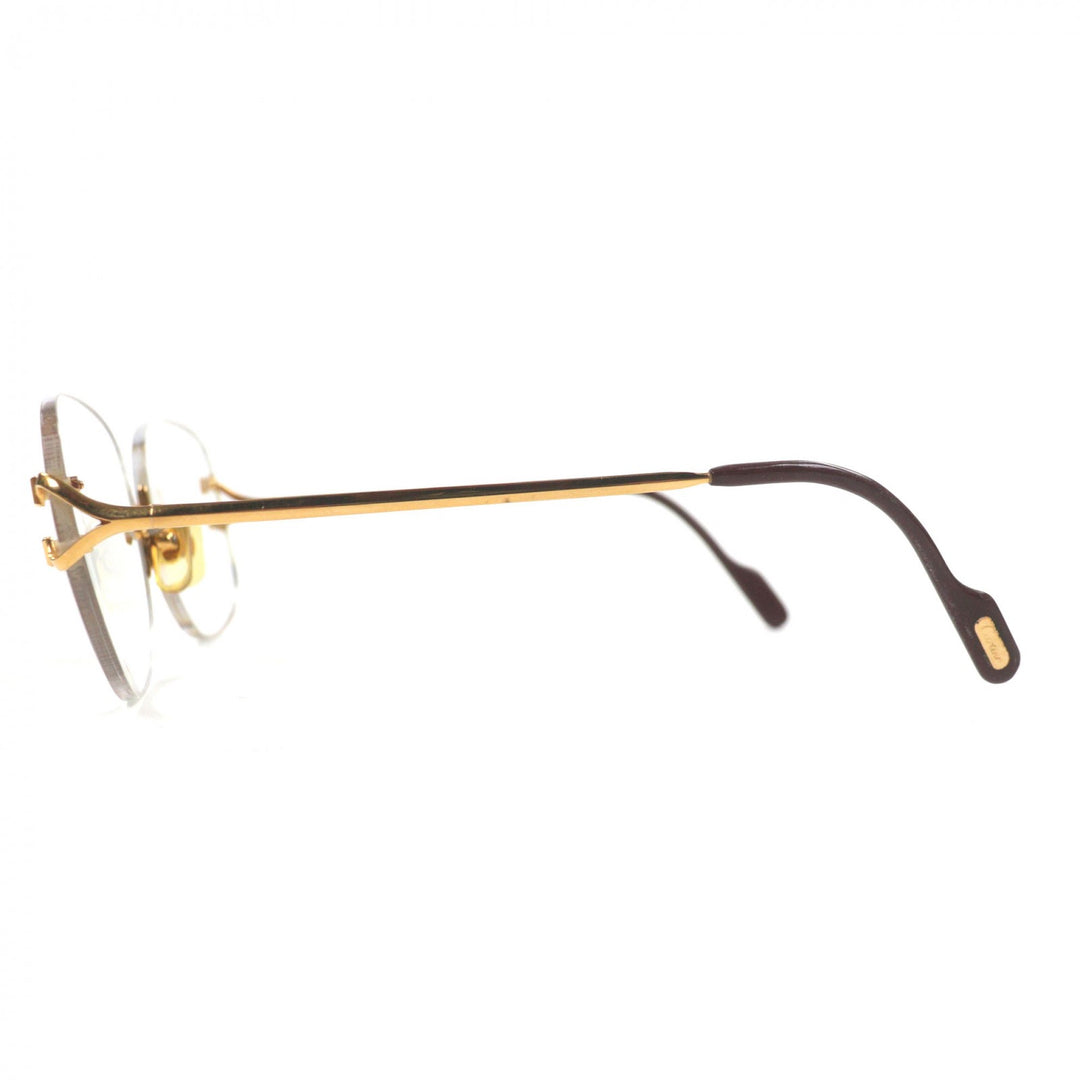 Great Cartier Glasses Two Point Logo Metal gold mens