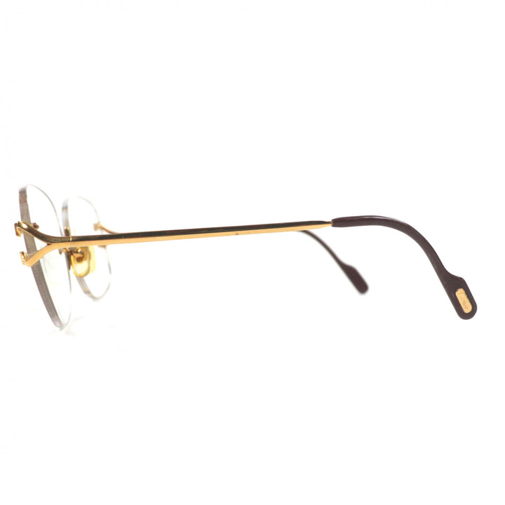 Great Cartier Glasses Two Point Logo Metal gold mens