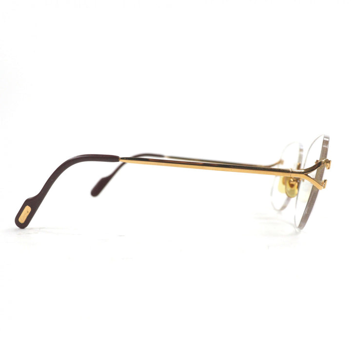 Great Cartier Glasses Two Point Logo Metal gold mens
