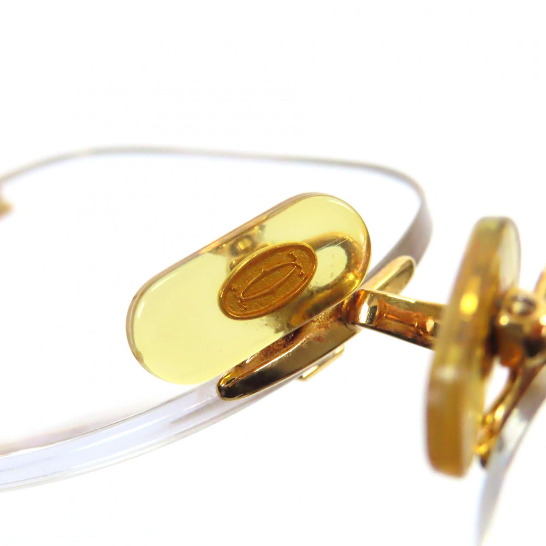 Great Cartier Glasses Two Point Logo Metal gold mens