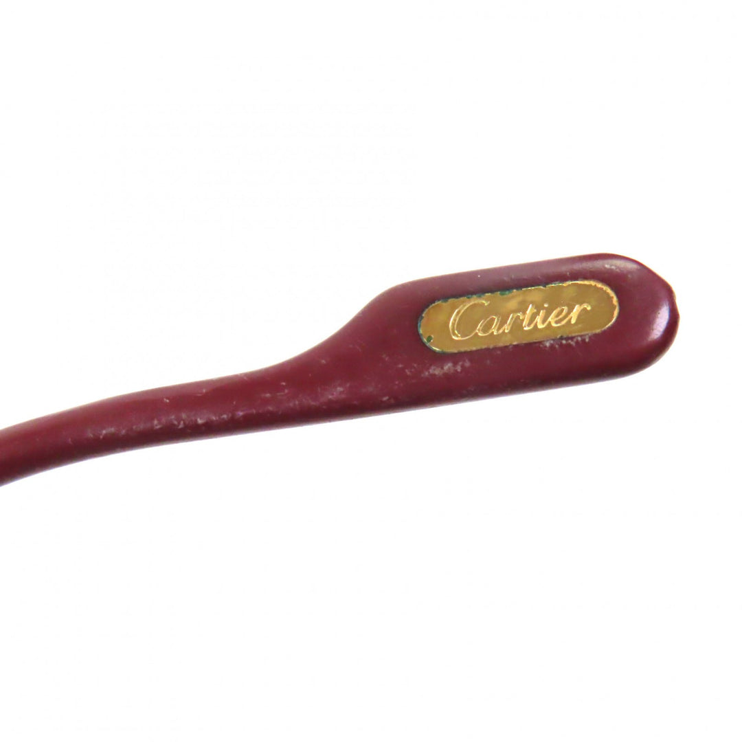 Great Cartier Glasses Two Point Logo Metal gold mens