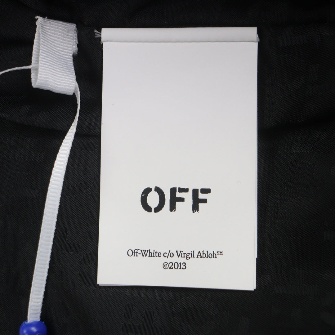 OFF-WHITE 黑色纯羊毛飞行员夹克，男款 L 码