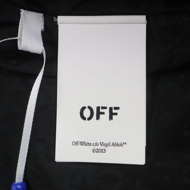 OFF-WHITE 黑色纯羊毛飞行员夹克，男款 L 码