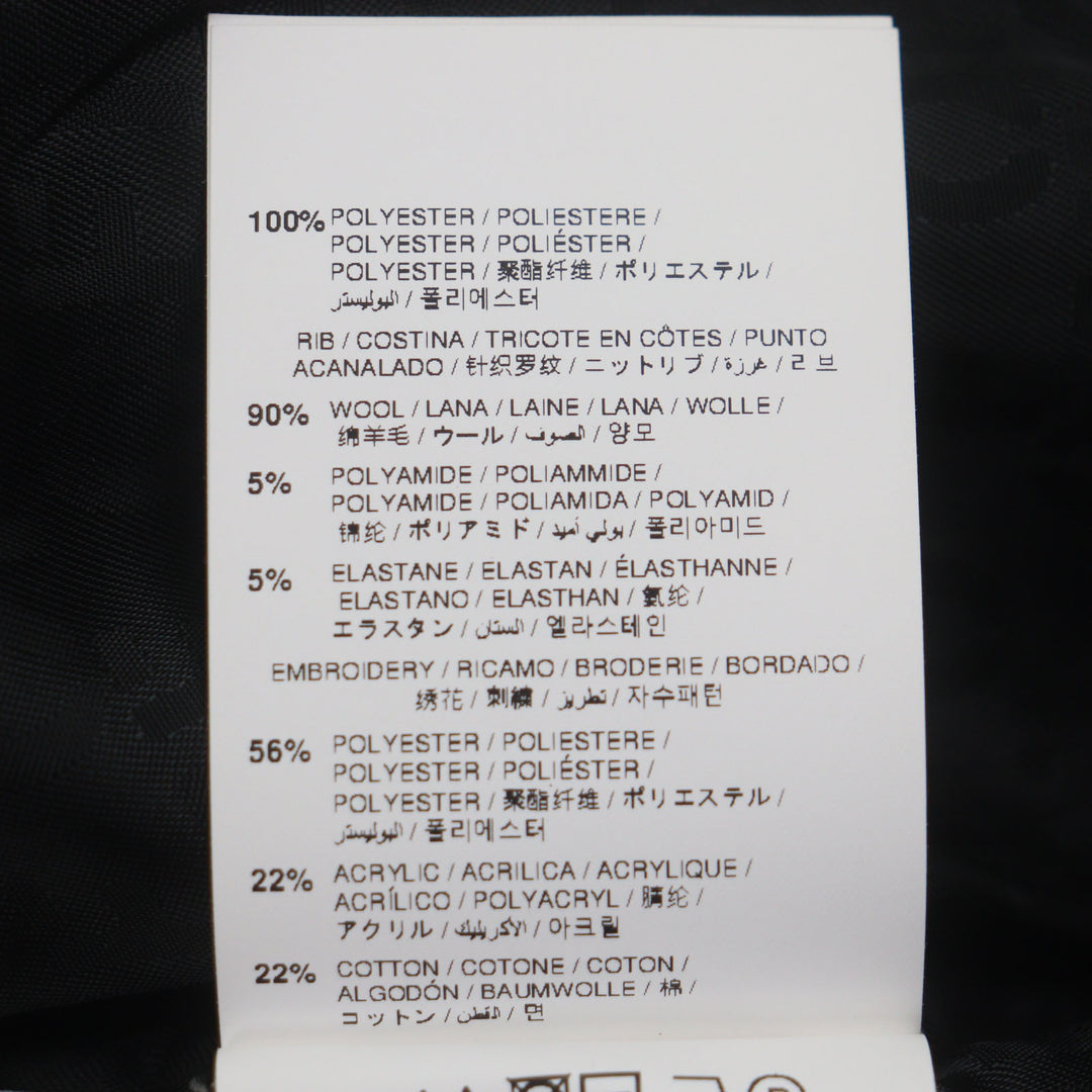 OFF-WHITE 黑色纯羊毛飞行员夹克，男款 L 码
