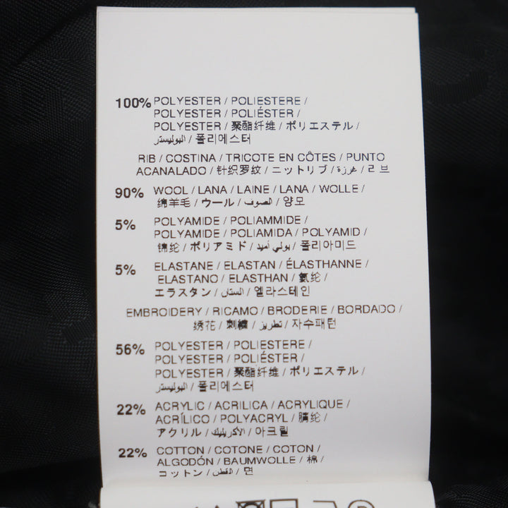 OFF-WHITE 黑色纯羊毛飞行员夹克，男款 L 码