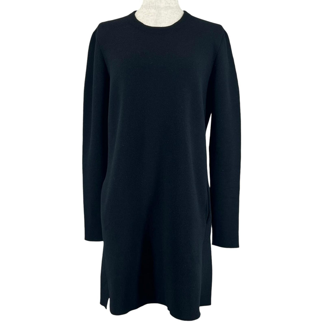 Great DRAWER one piece Back Zip Long Sleeve Knit black wool Women 1