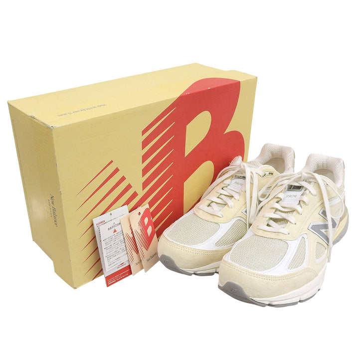 Pristine NEW BALANCE Low cut sneakers beige leather mens 29 U990TE4