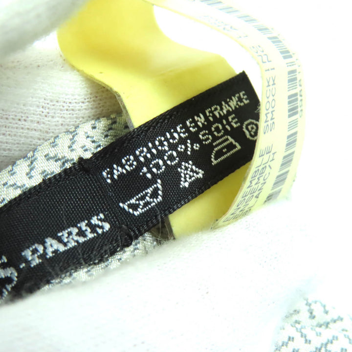 Pristine HERMES H Motif Cummerbund and Butterfly Tie Ensemble Light gray silk