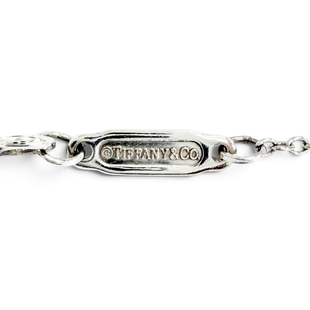 Great TIFFANY&Co. Necklace Red Mini Double Heart Tag 1P Diamond 925 Silver AG925