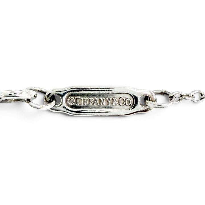 Great TIFFANY&Co. Necklace Red Mini Double Heart Tag 1P Diamond 925 Silver AG925