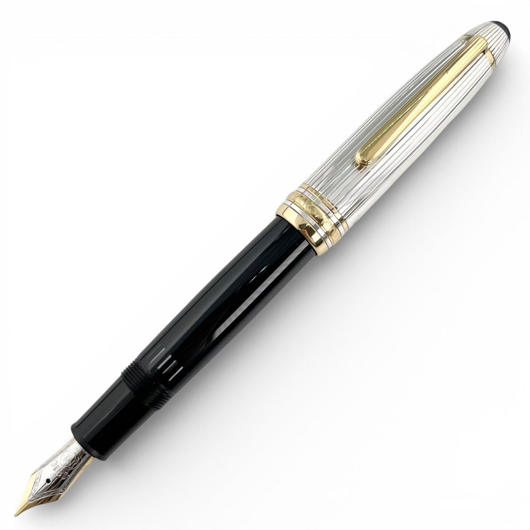 Great MONTBLANC fountain pen Meisterstück Solitaire Due Sterling Silver Le Grand