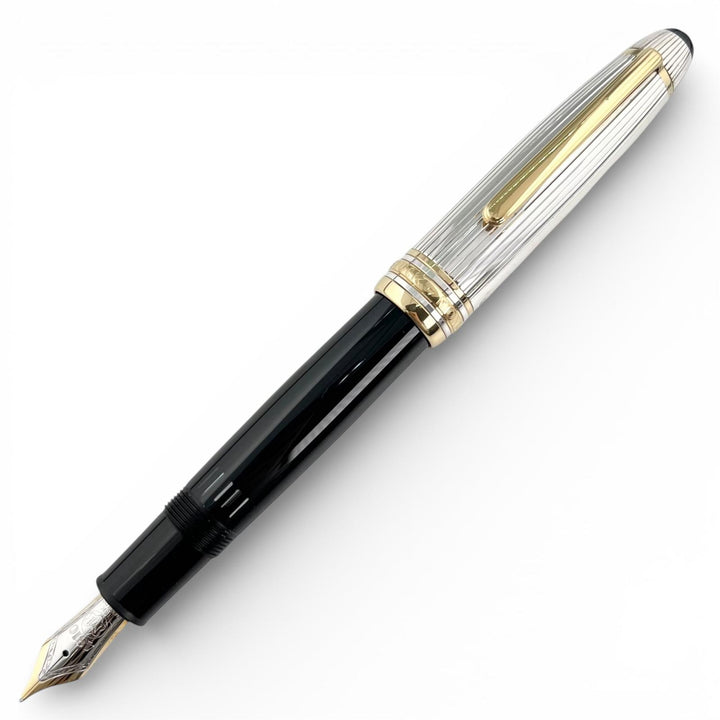Great MONTBLANC fountain pen Meisterstück Solitaire Due Sterling Silver Le Grand