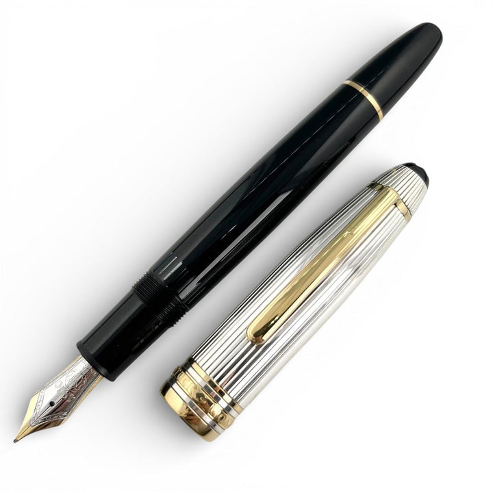 Great MONTBLANC fountain pen Meisterstück Solitaire Due Sterling Silver Le Grand