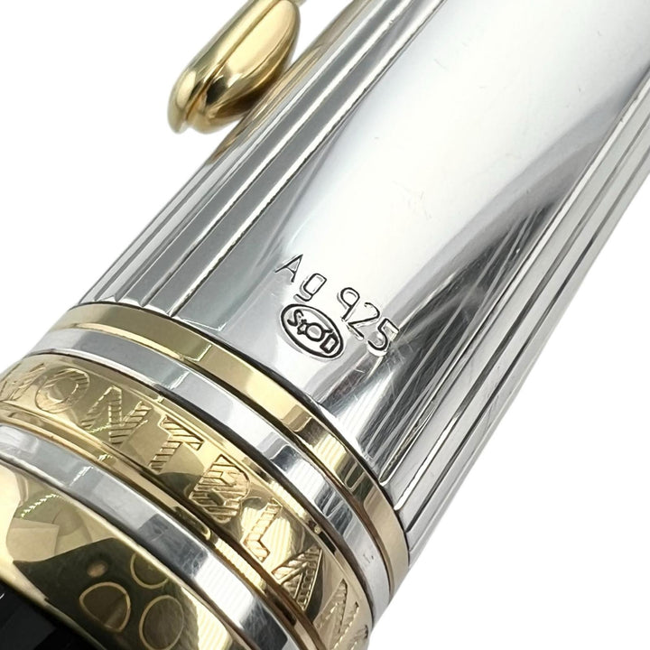 Great MONTBLANC fountain pen Meisterstück Solitaire Due Sterling Silver Le Grand