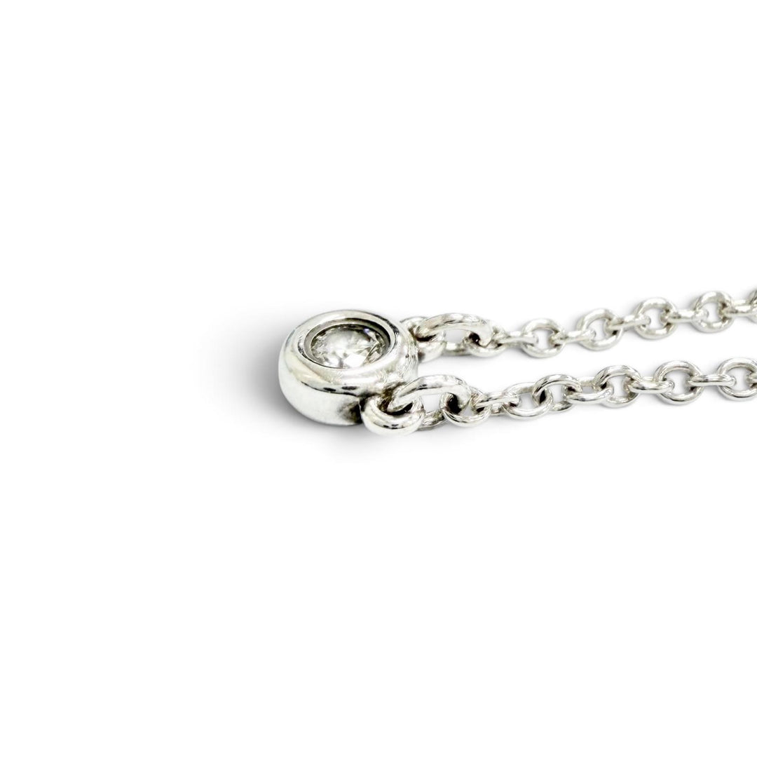 Great TIFFANY&Co. Necklace By the yard 1P Diamond Pendant Silver AG925 Women