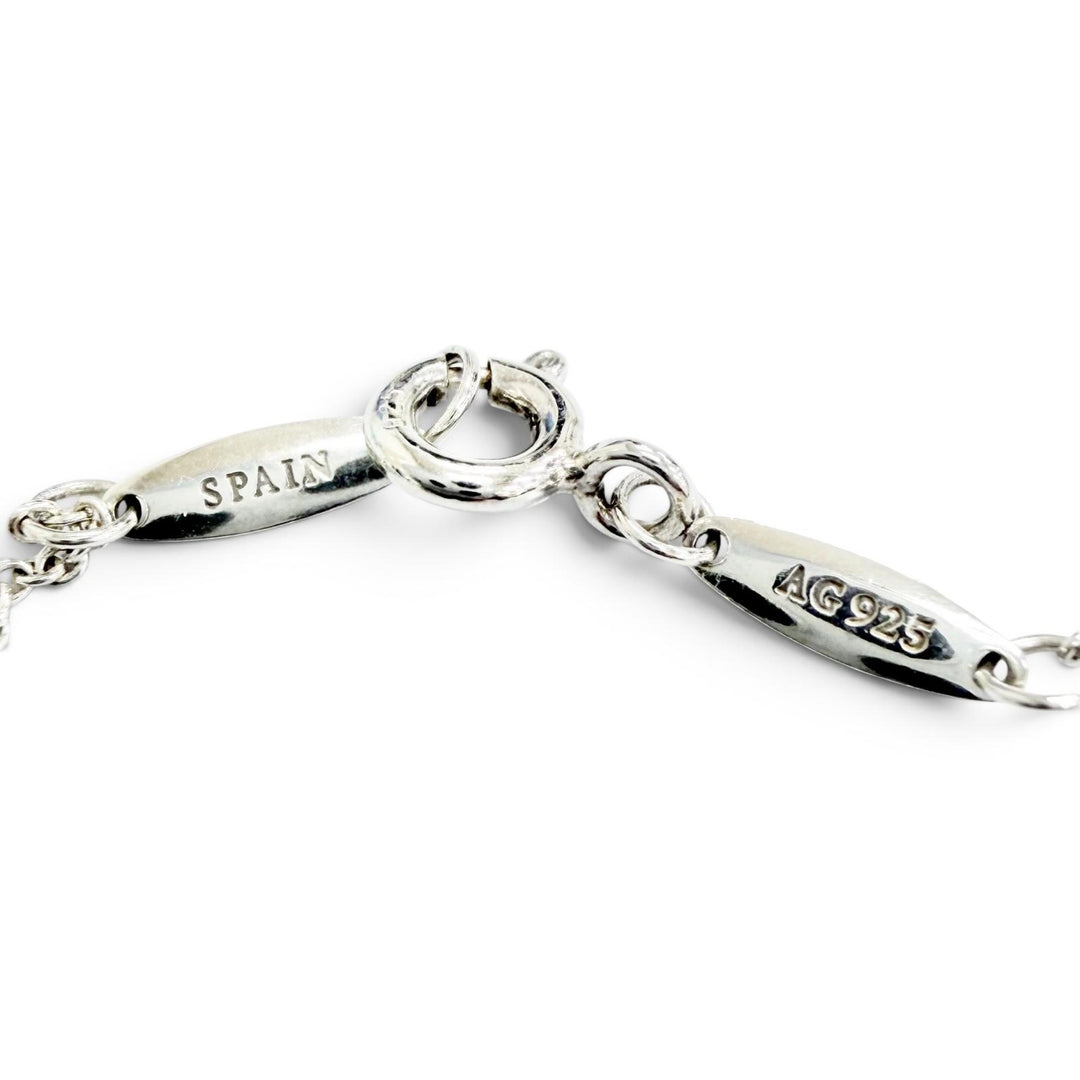 Great TIFFANY&Co. Necklace By the yard 1P Diamond Pendant Silver AG925 Women