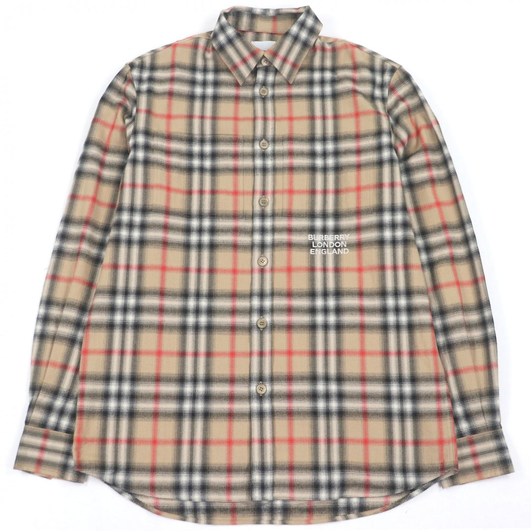 Excellent BURBERRY Long sleeve shirt Tisci period Nova check pattern beige